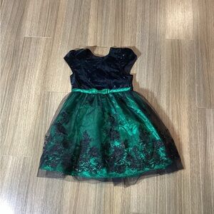 Jona Michelle Black & Green Formal Kids Dress – Size 5‎